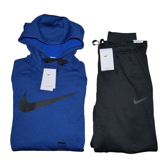 Nike Big Swoosh Men's Size L Tracksuit Therma-Fit Sweatsuit Matching Outfit NWT - Picture 1 of 9